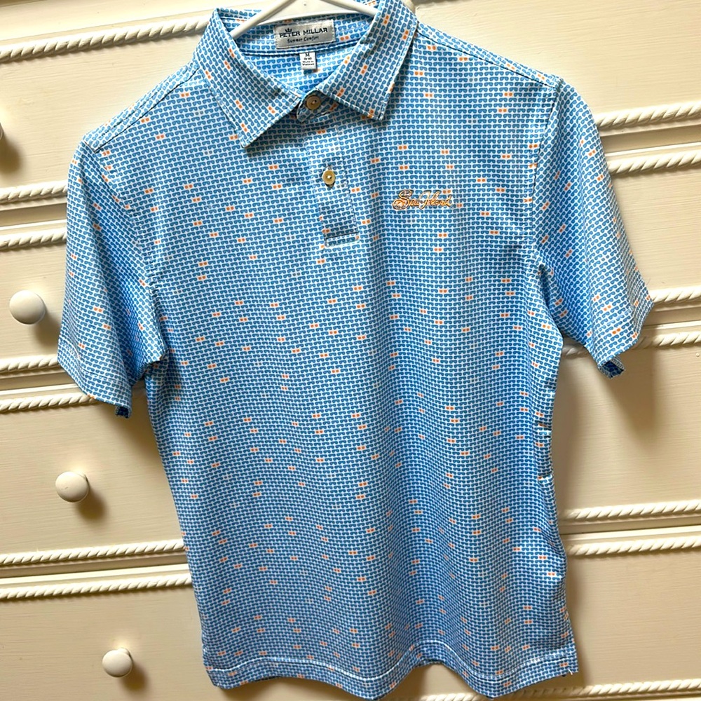 Peter Millar boys golf polo shirt sz M